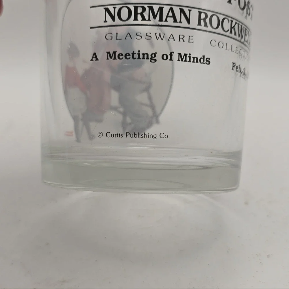 Norman Rockwell Saturday Evening Post Glassware A Meeting of Minds 2/3/1923